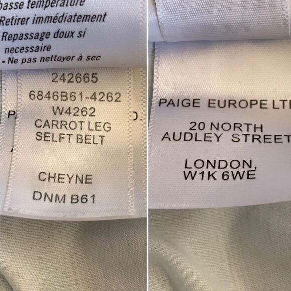 Paige Carrot Leg High‎ Rise Paperbag Waist Jean in Cheyne Size 27 - Picture 11 of 12